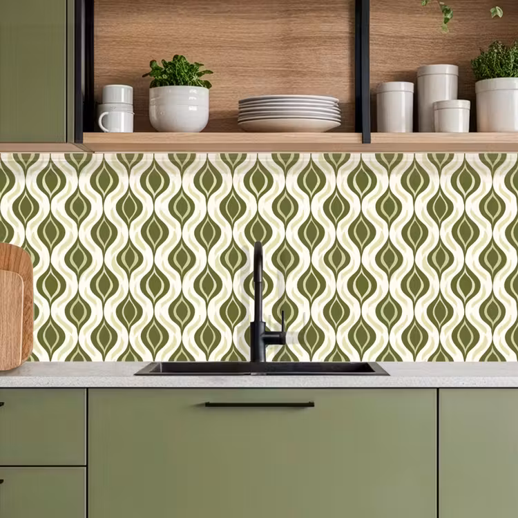 Keuken achterwand - Patroon - Retro - Groen — 8