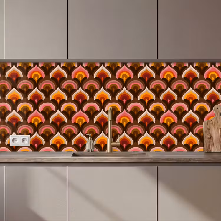 Keuken achterwand - Patroon - Retro - Kleurrijk — 1