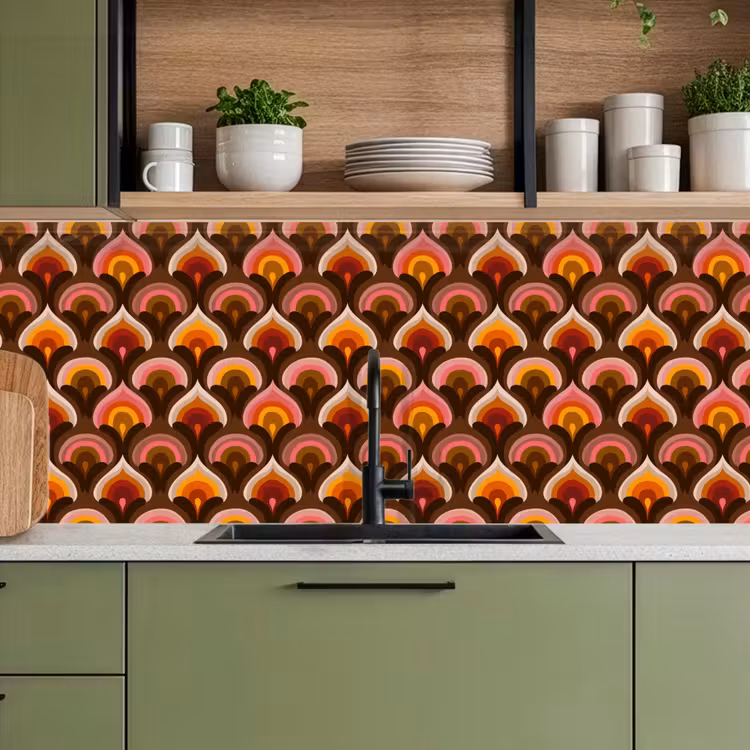 Keuken achterwand - Patroon - Retro - Kleurrijk — 8