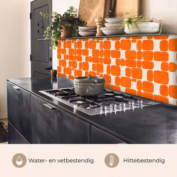 Keuken achterwand - Patroon - Retro - Oranje — 5