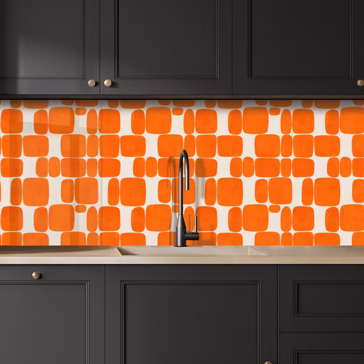 Keuken achterwand - Patroon - Retro - Oranje — 6