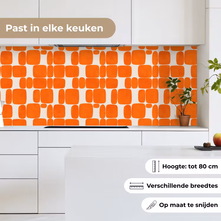 Keuken achterwand - Patroon - Retro - Oranje — 7