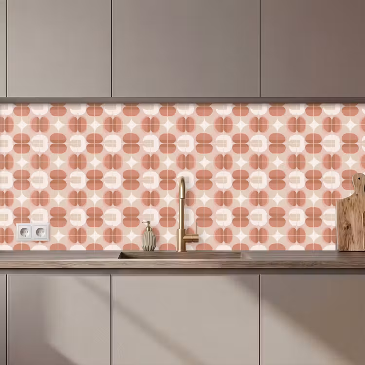 Keuken achterwand - Retro - Klassiek - Roze — 1
