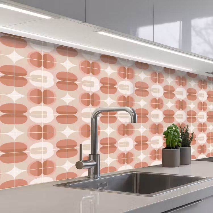 Keuken achterwand - Retro - Klassiek - Roze — 2
