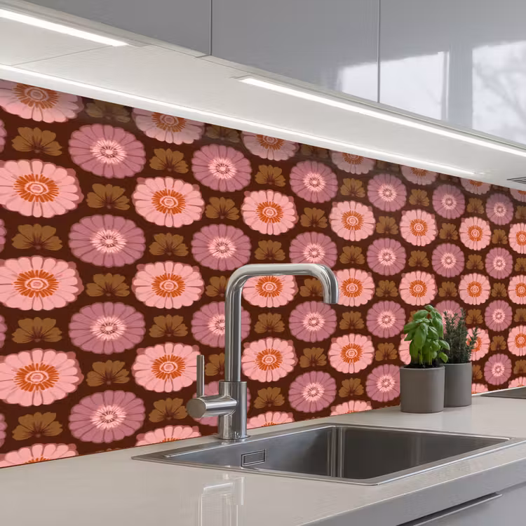 Keuken achterwand - Retro - Madelief - Roze — 2