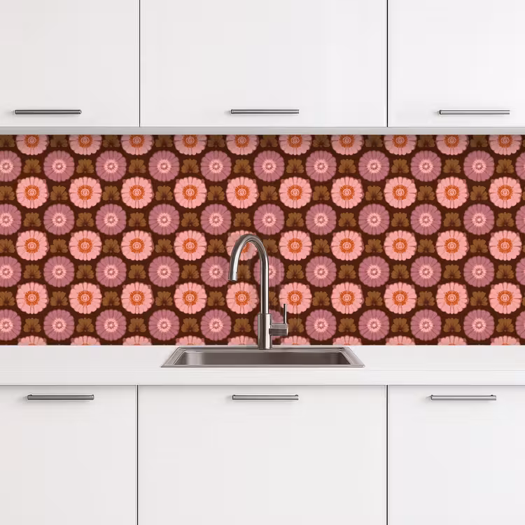 Keuken achterwand - Retro - Madelief - Roze — 4
