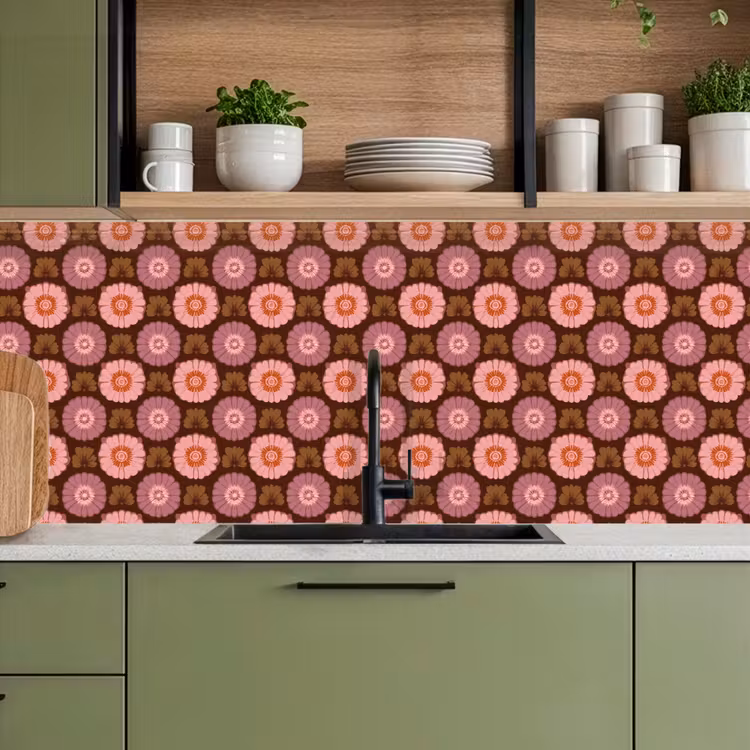 Keuken achterwand - Retro - Madelief - Roze — 8