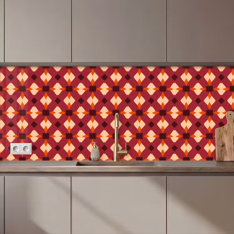 Keuken achterwand - Retro - Patroon - Kleurrijk — 1