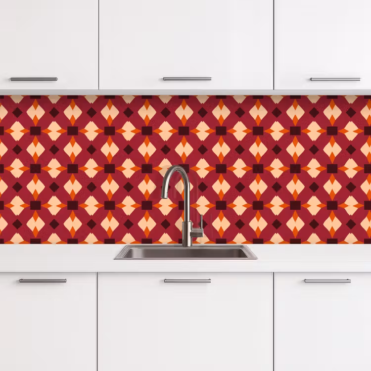 Keuken achterwand - Retro - Patroon - Kleurrijk — 4