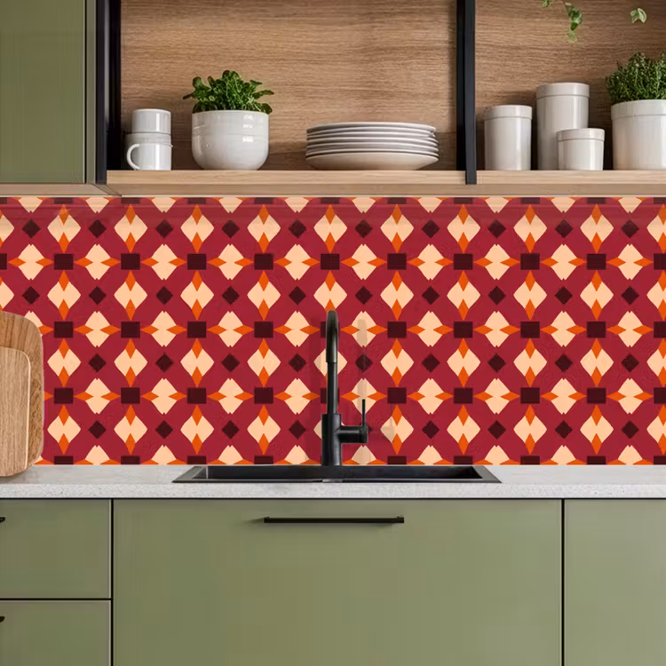 Keuken achterwand - Retro - Patroon - Kleurrijk — 8