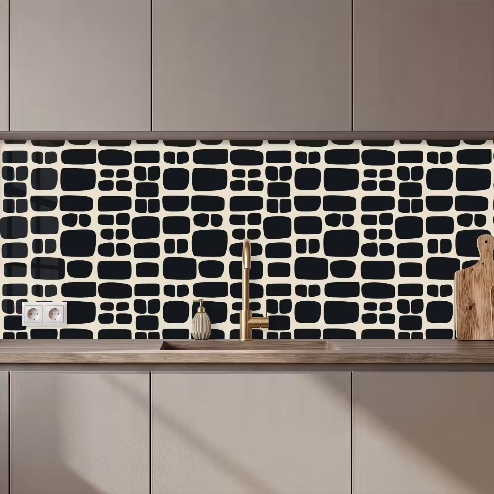 Keuken achterwand - Modern - Organisch - Zwart — 1