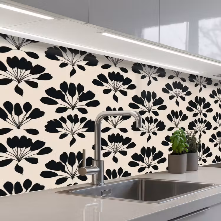 Keuken achterwand - Abstract - Patroon - Zwart — 2