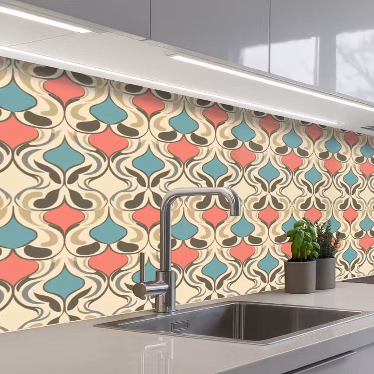 Keuken achterwand - Barok - Retro - Kleurrijk — 2