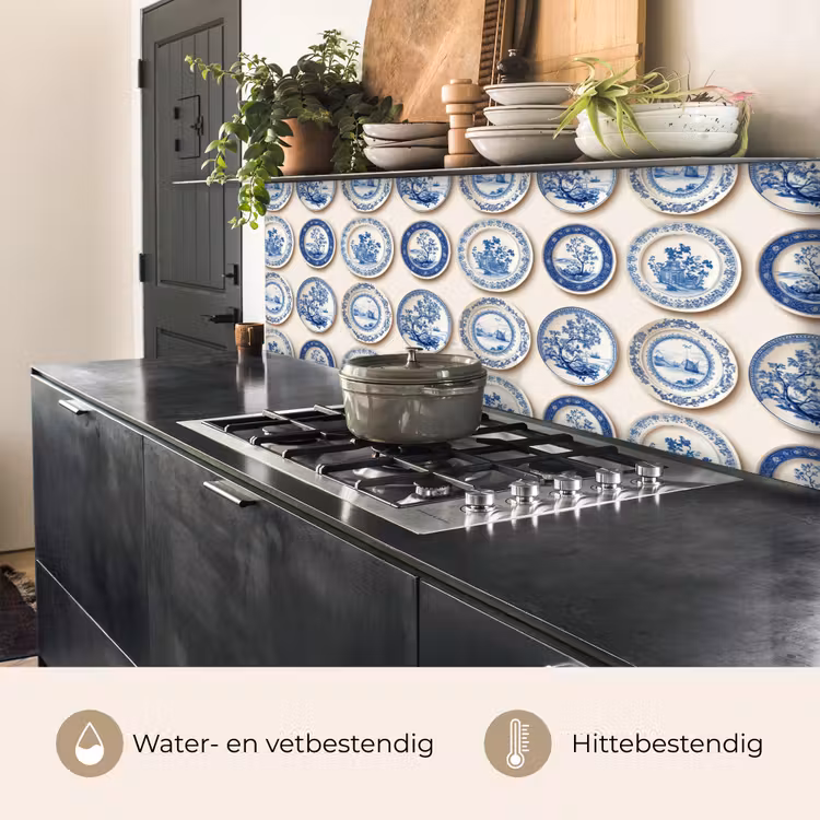 Keuken achterwand - Borden - Bomen - Planten - Blauw — 5