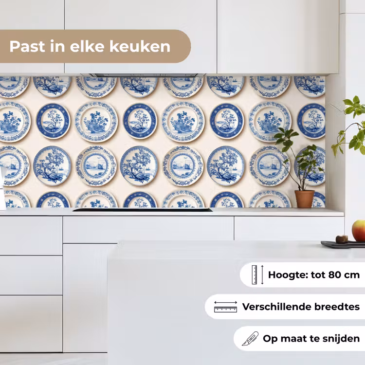 Keuken achterwand - Borden - Bomen - Planten - Blauw — 7
