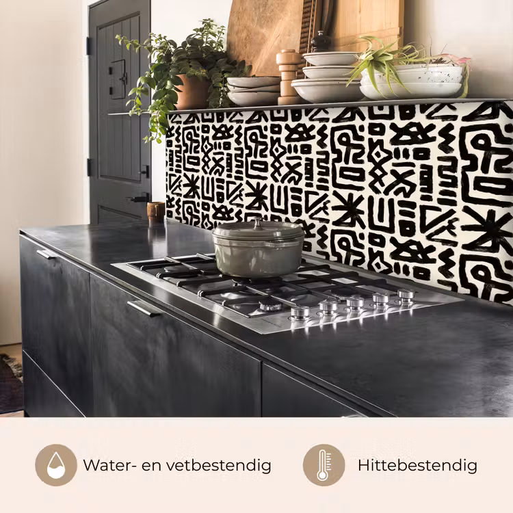Keuken achterwand - Geometrisch - Figuren - Zwart — 5