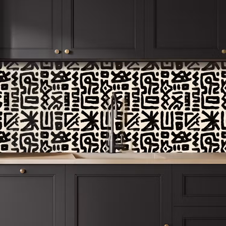 Keuken achterwand - Geometrisch - Figuren - Zwart — 6