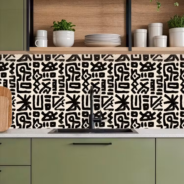 Keuken achterwand - Geometrisch - Figuren - Zwart — 8