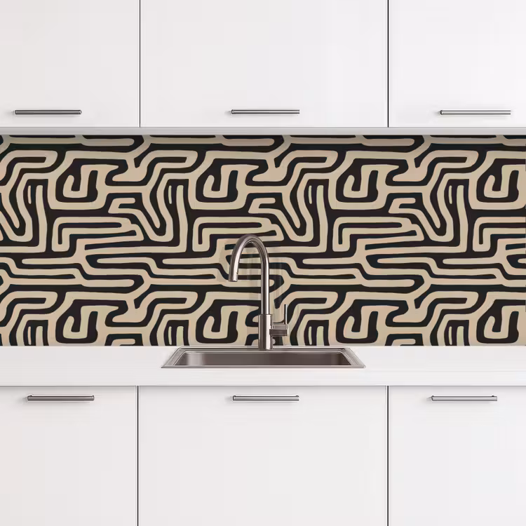 Keuken achterwand - Grafisch - Lijnen - Zwart — 4