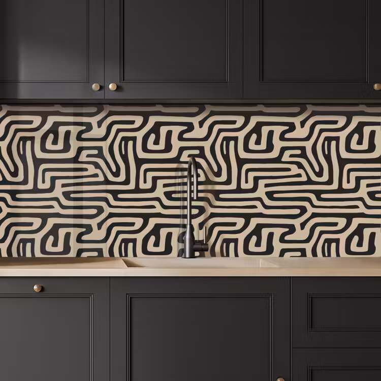 Keuken achterwand - Grafisch - Lijnen - Zwart — 6