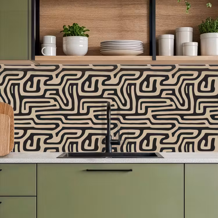 Keuken achterwand - Grafisch - Lijnen - Zwart — 8