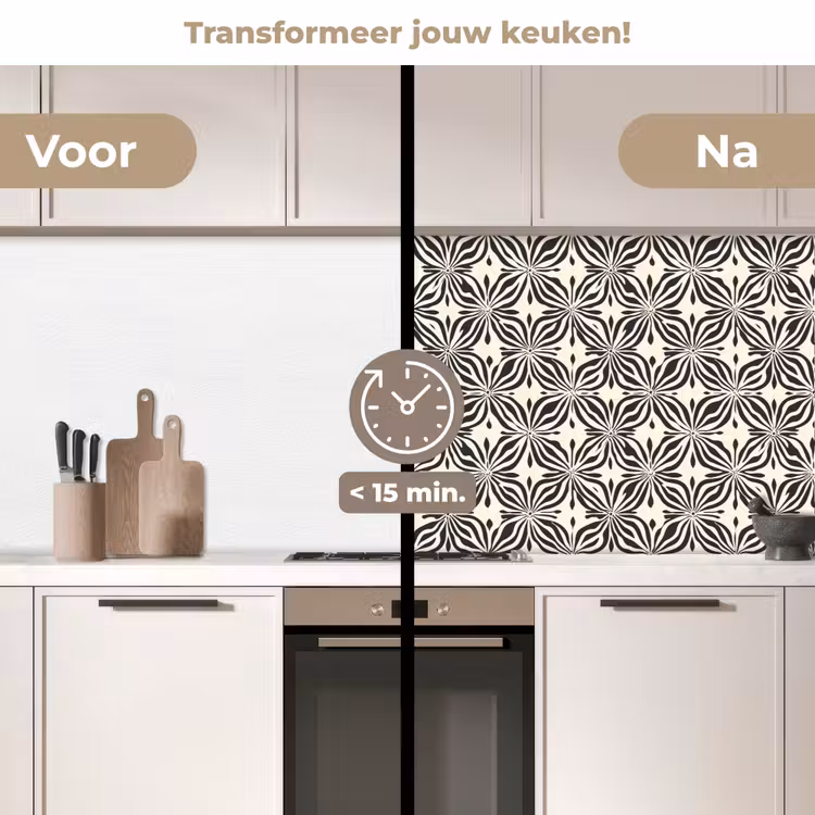 Keuken achterwand - Grafisch - Patroon - Zwart — 3