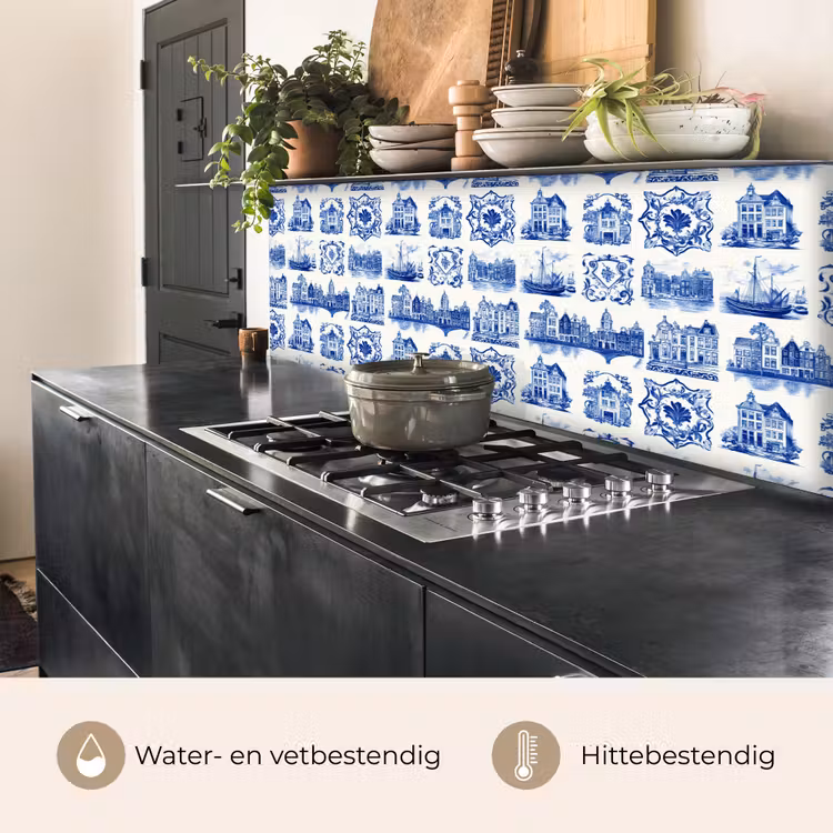 Keuken achterwand - Huizen - Schepen - Blauw — 5
