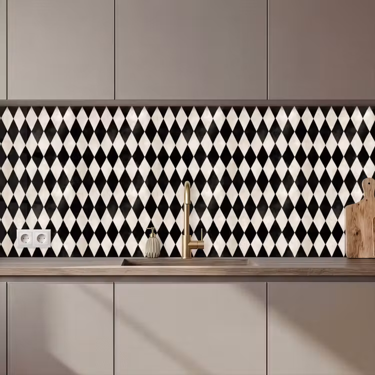 Keuken achterwand - Klassiek - Patroon - Zwart — 1