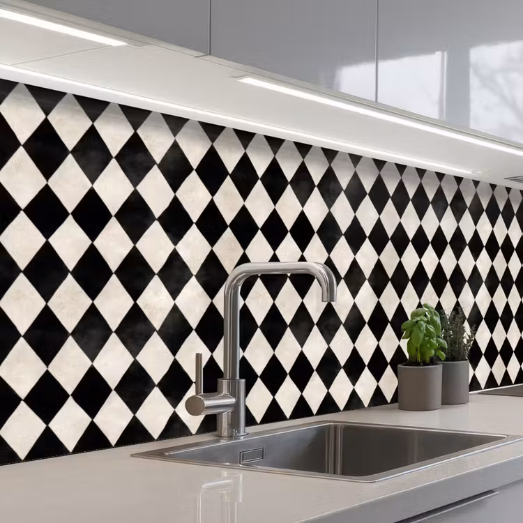 Keuken achterwand - Klassiek - Patroon - Zwart — 2