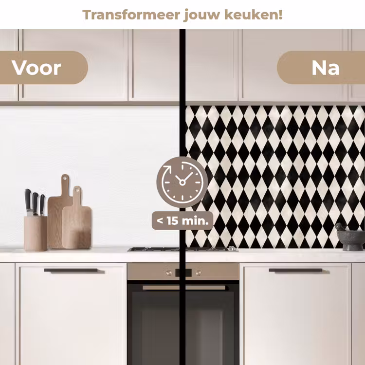 Keuken achterwand - Klassiek - Patroon - Zwart — 3
