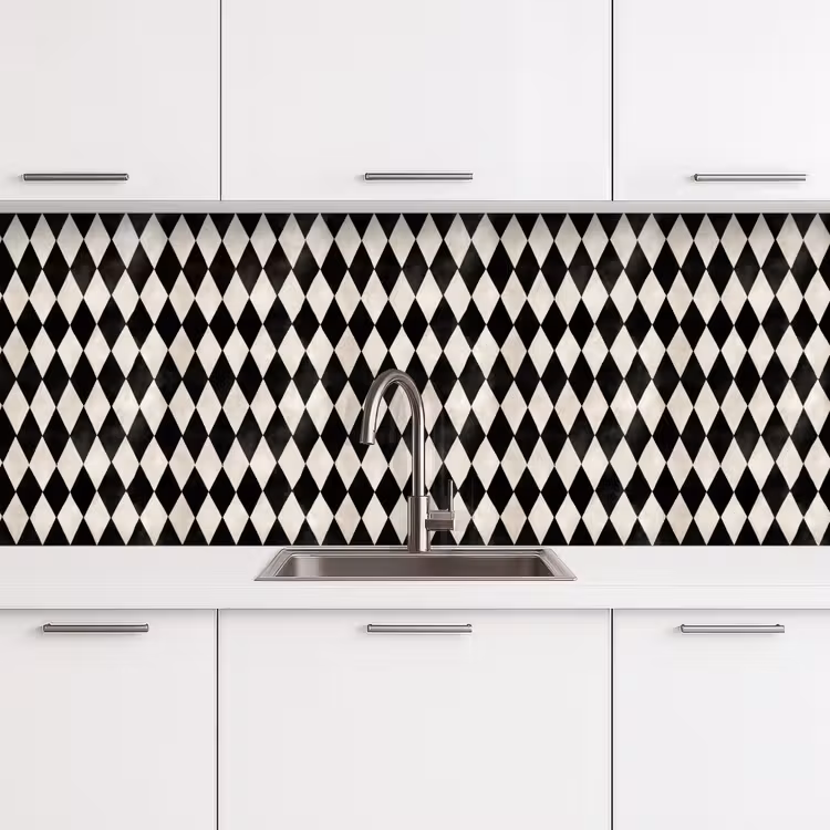 Keuken achterwand - Klassiek - Patroon - Zwart — 4