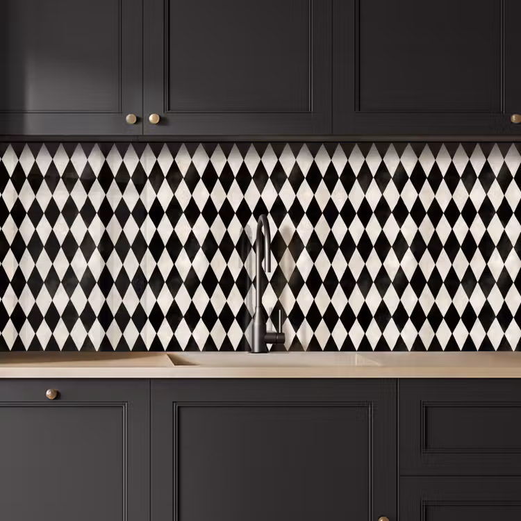 Keuken achterwand - Klassiek - Patroon - Zwart — 6