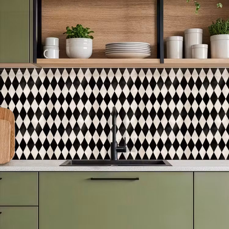Keuken achterwand - Klassiek - Patroon - Zwart — 8