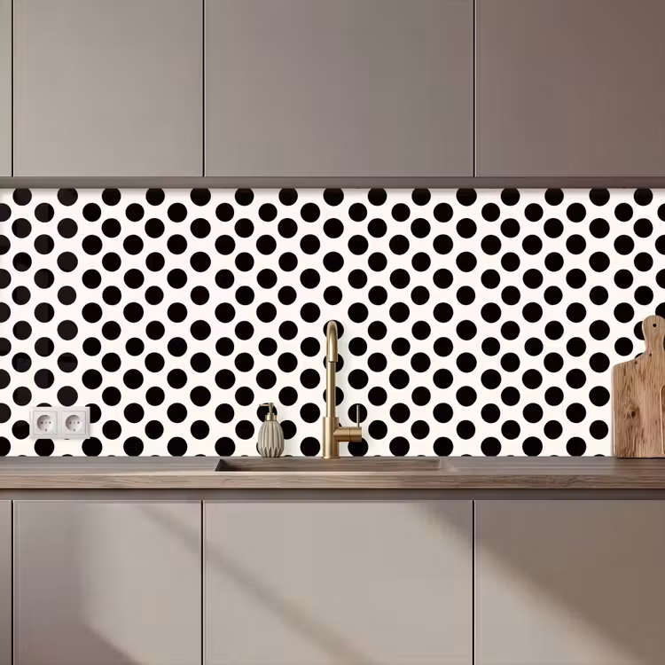 Keuken achterwand - Klassiek - Stippen - Zwart — 1