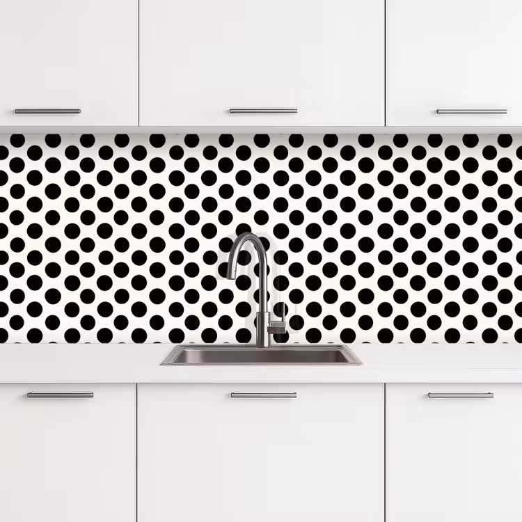 Keuken achterwand - Klassiek - Stippen - Zwart — 4