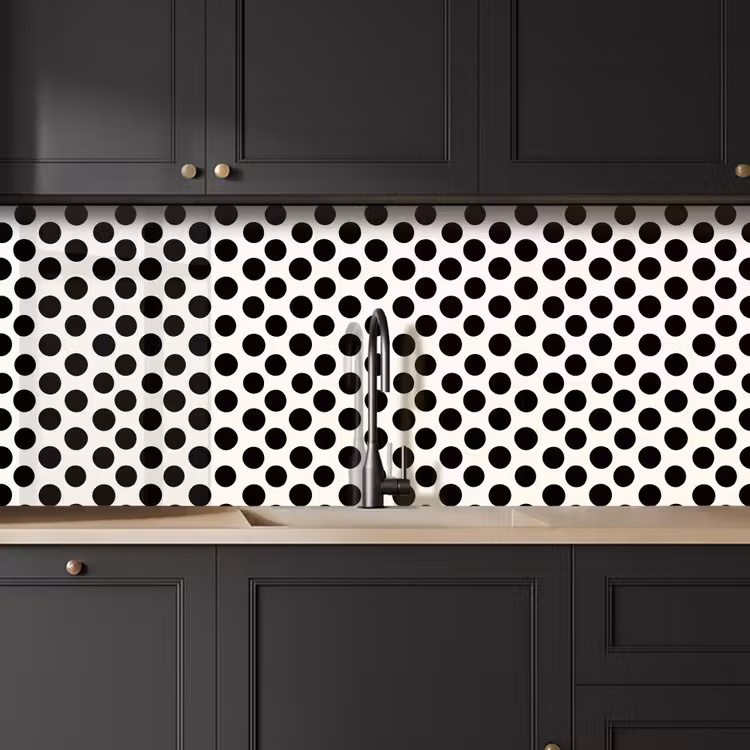 Keuken achterwand - Klassiek - Stippen - Zwart — 6
