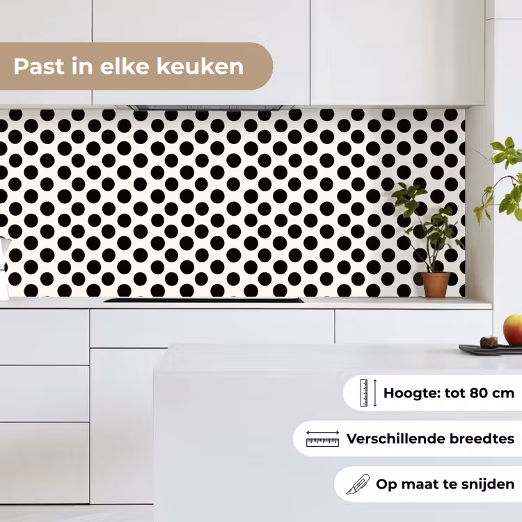 Keuken achterwand - Klassiek - Stippen - Zwart — 7