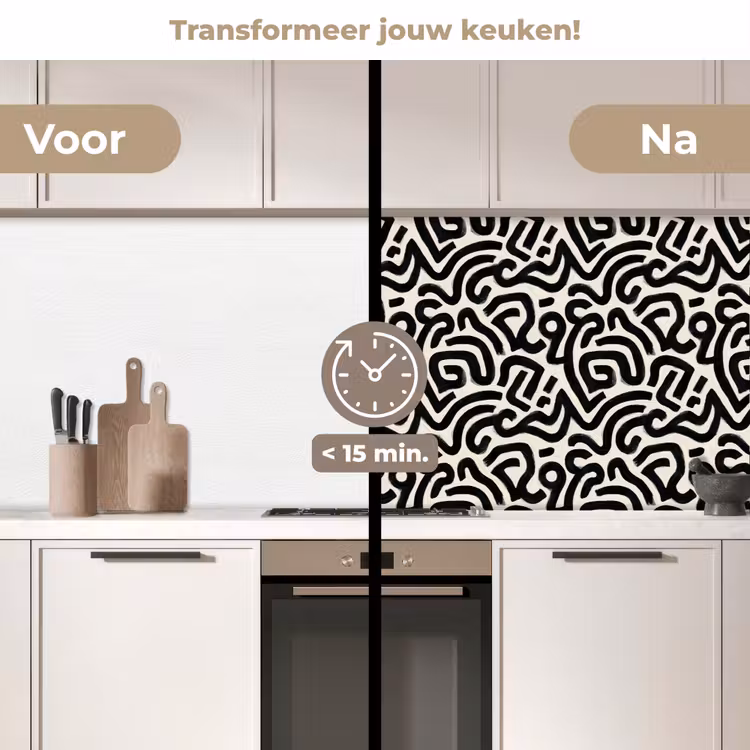 Keuken achterwand - Modern - Abstract - Zwart — 3