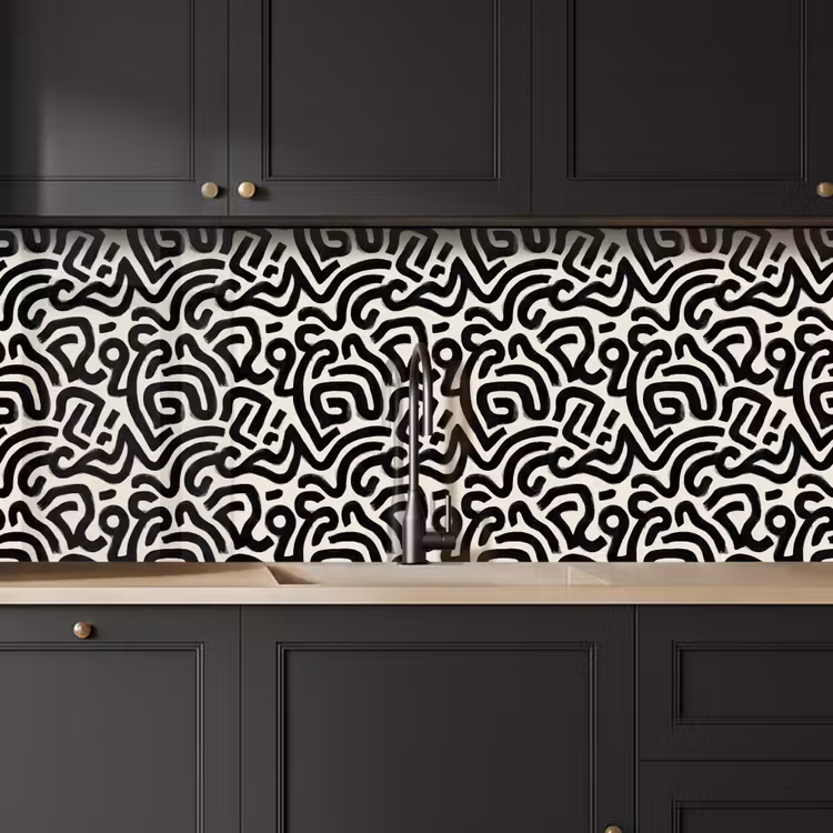 Keuken achterwand - Modern - Abstract - Zwart — 6