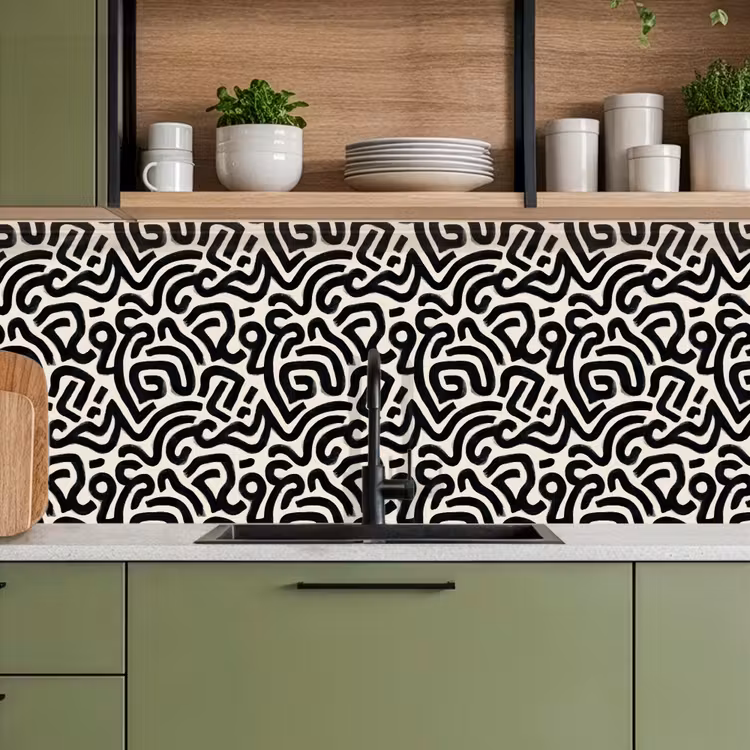 Keuken achterwand - Modern - Abstract - Zwart — 8