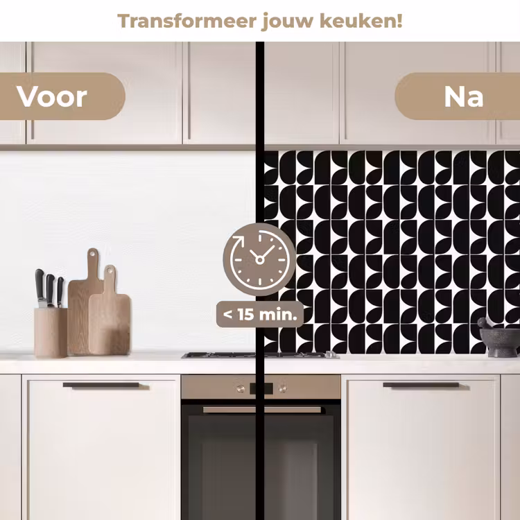 Keuken achterwand - Modern - Geometrisch - Zwart — 3