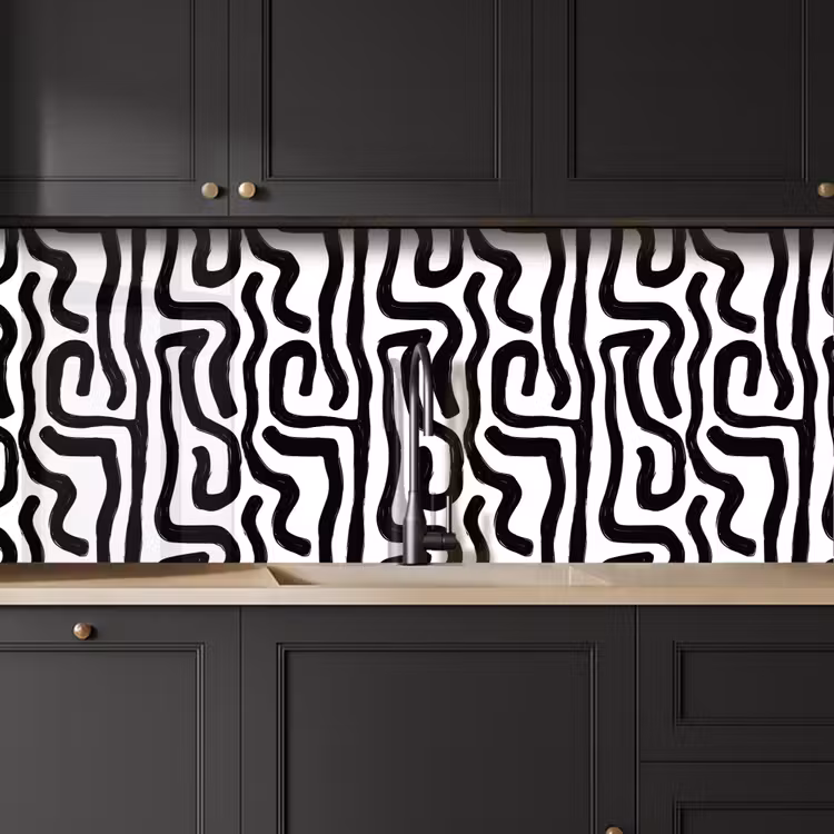Keuken achterwand - Modern - Lijnen - Zwart — 6