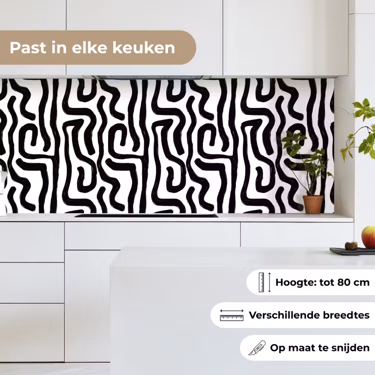 Keuken achterwand - Modern - Lijnen - Zwart — 7