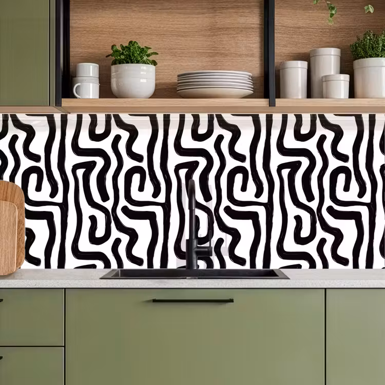Keuken achterwand - Modern - Lijnen - Zwart — 8