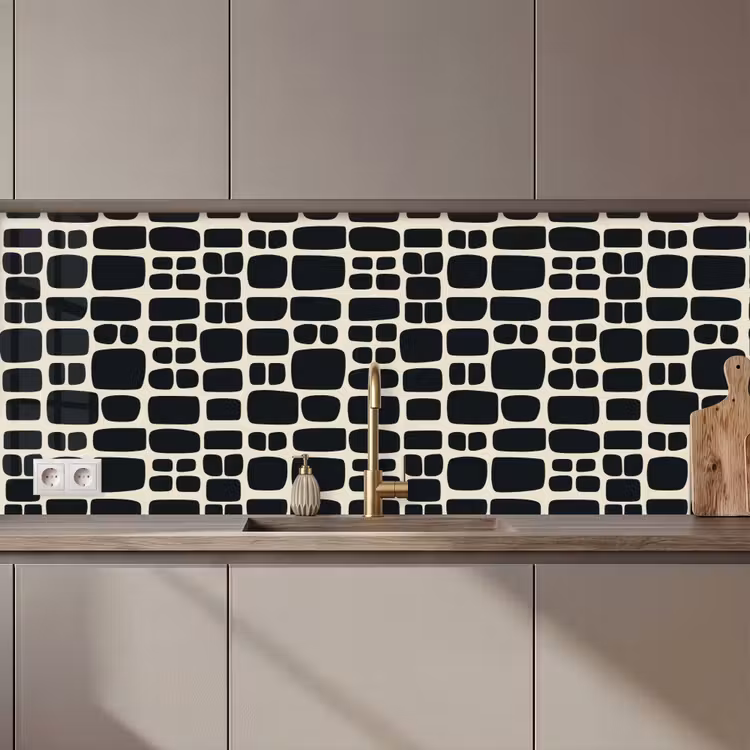 Keuken achterwand - Modern - Organisch - Zwart — 1