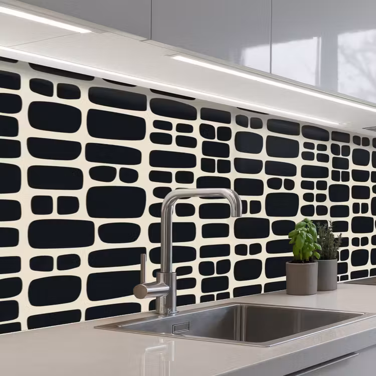 Keuken achterwand - Modern - Organisch - Zwart — 2
