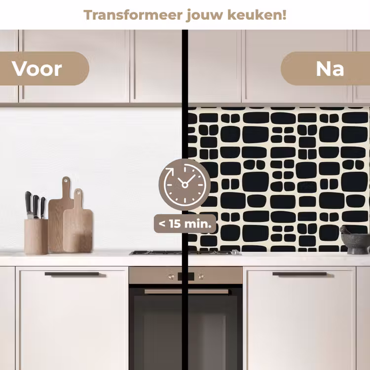 Keuken achterwand - Modern - Organisch - Zwart — 3