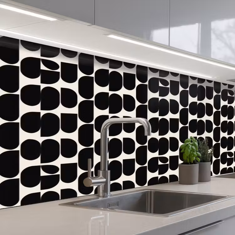 Keuken achterwand - Modern - Patroon - Zwart — 2