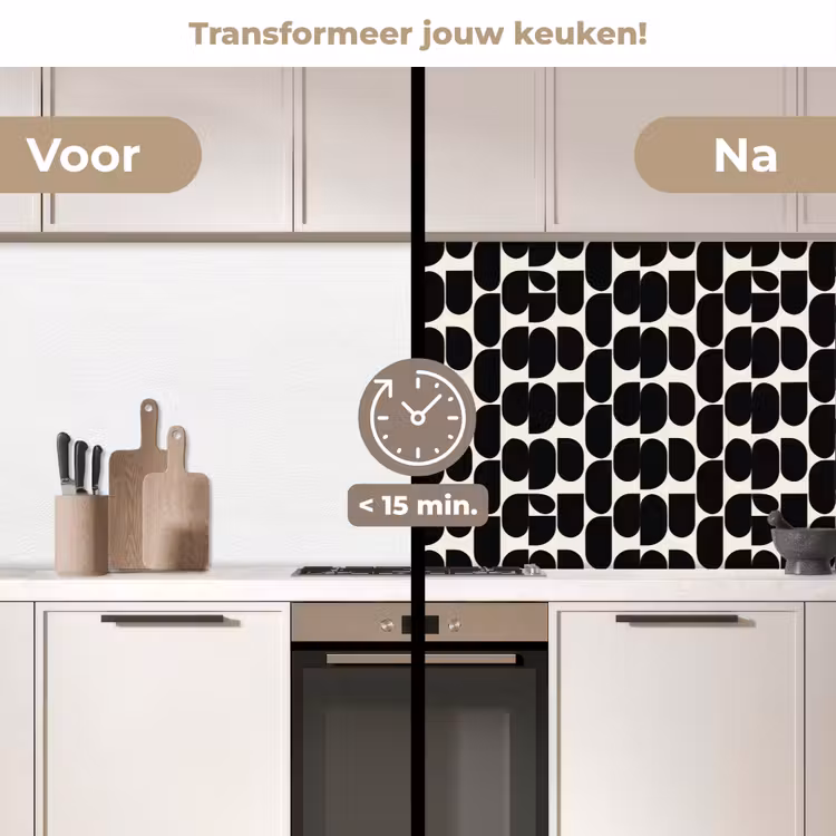 Keuken achterwand - Modern - Patroon - Zwart — 3