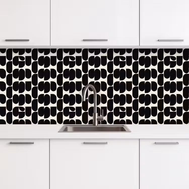 Keuken achterwand - Modern - Patroon - Zwart — 4